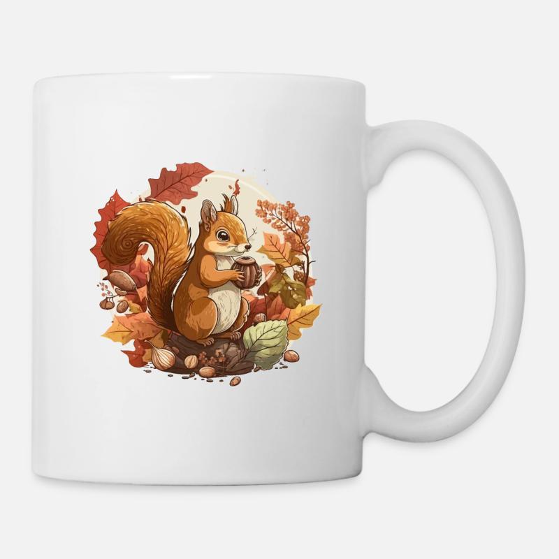 Eichhörnchen-Ernte - Tasse - Weiß