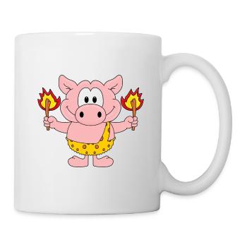 SCHWEIN - FEUER - Tasse - Weiß - Rechts