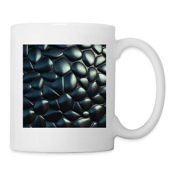 Motif texturé métallique pavé noir - Mug blanc - blanc - Droite