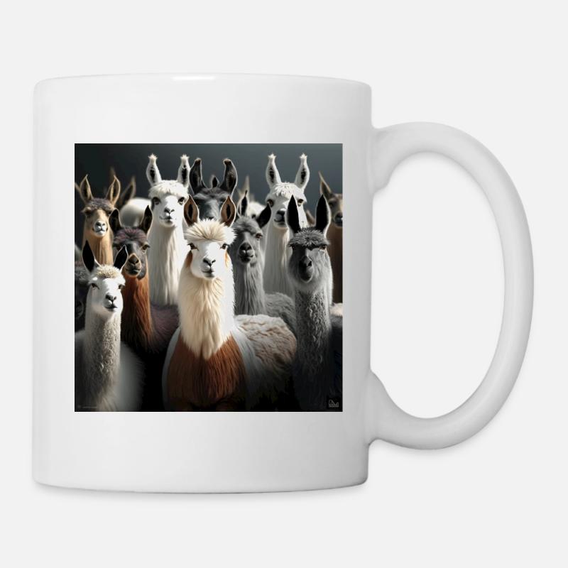 Lamas Muster - Tasse - Weiß