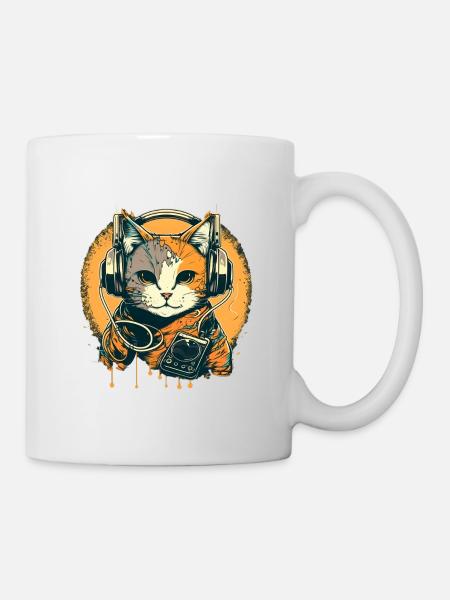 Street Art Cat - Tasse - Weiß