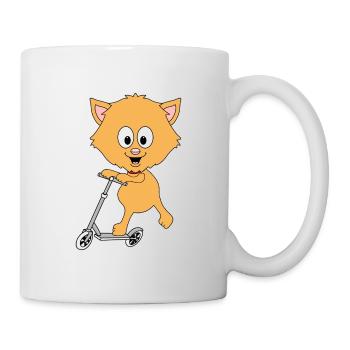 KATZE - ROLLER - Tasse - Weiß - Rechts