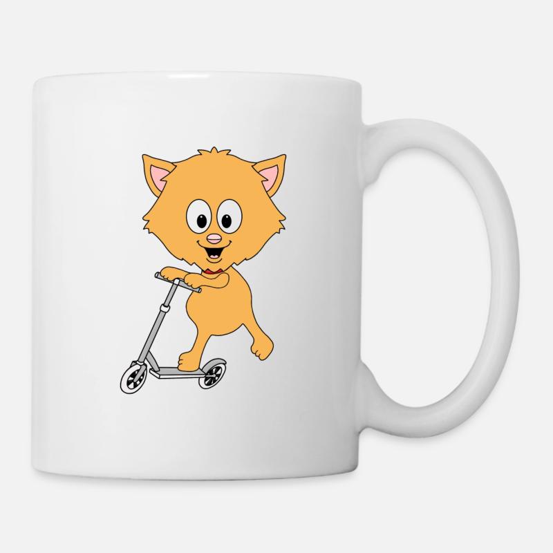KATZE - ROLLER - Tasse - Weiß