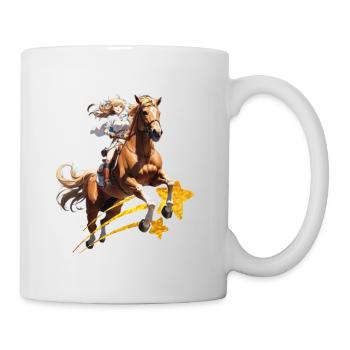 Showjumping über eine Sternschnuppe - Tasse - Weiß - Rechts