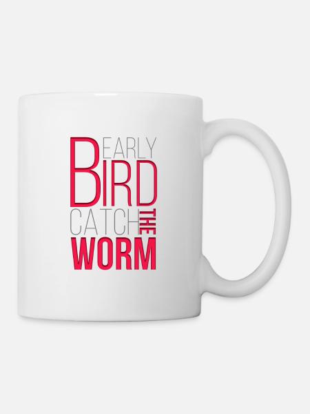 funny early bird pet parakeet parakeet owl gift - Mug - white