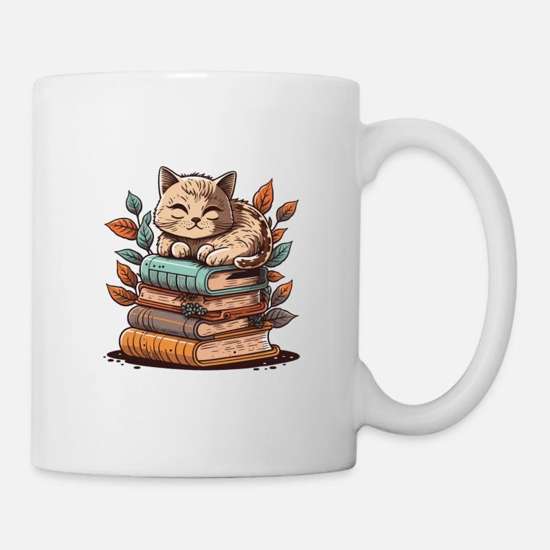 The Bookish Cat - Mug - white