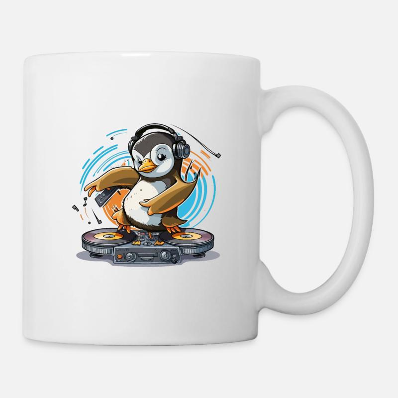 Funky Penguin DJ - Mug blanc - blanc