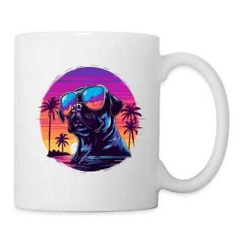 Retro Pug Dog - Tasse - Weiß - Rechts