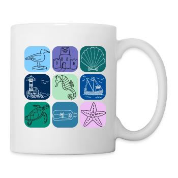 North Sea Baltic Sea Lighthouse Moin Frieslad Meer Urlau - Mug - white - Right