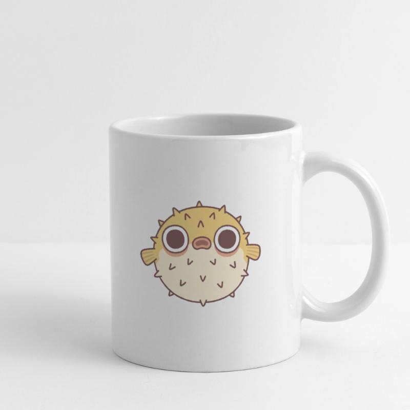 Cute Grumpy Puffer Fish Mug