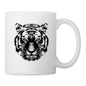 Tiger | Dot Art | black - Tasse - Weiß - Rechts