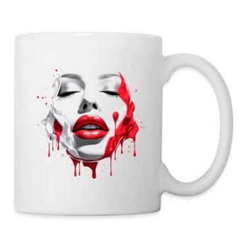 Woman's face Red lips - Mug - white - Right
