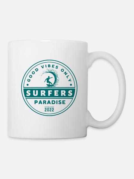 Surfers Paradise - Good Vibes Only - Tasse - Weiß