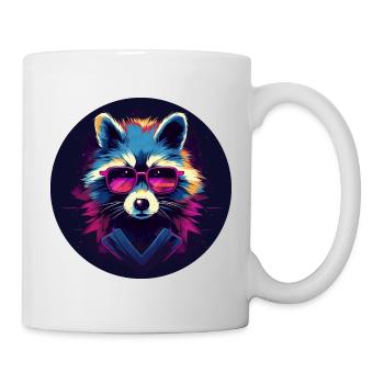 Synthwave Raccoon 2 - Tasse - Weiß - Rechts