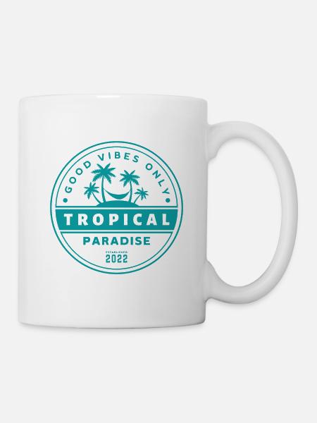 Paradis tropical - Good Vibes Only - Mug blanc - blanc