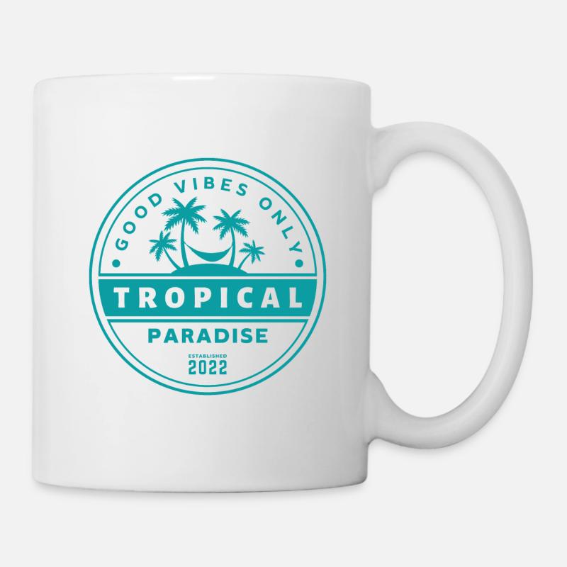 Paradis tropical - Good Vibes Only - Mug blanc - blanc