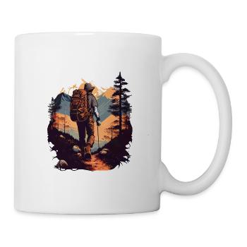 Cooles Wanderer Motiv - Wandern in den Bergen - Tasse - Weiß - Rechts
