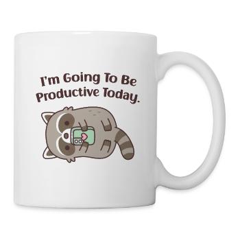 Niedlicher fauler Waschbär wird heute produktiv sein Spaß - Tasse - Weiß - Rechts
