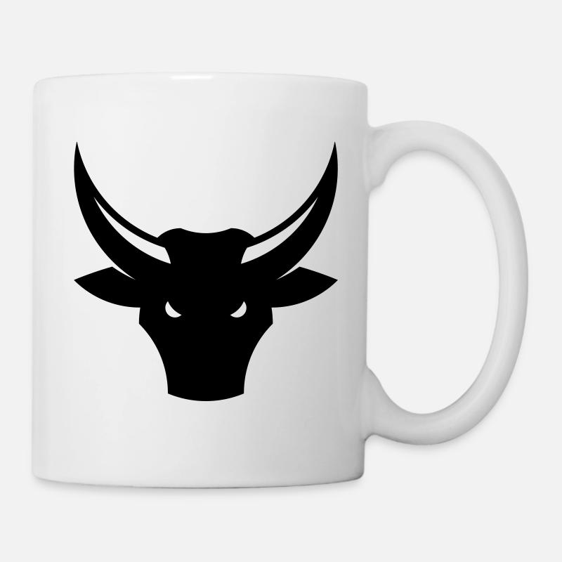 Taureau / Taureau / Bœuf / Tête de taureau (1C) - Mug blanc - blanc