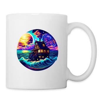 Maison magique dans la mer - Mug blanc - blanc - Droite