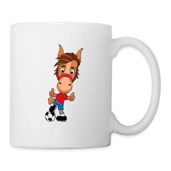 FUßBALL - PFERD - Tasse - Weiß - Rechts