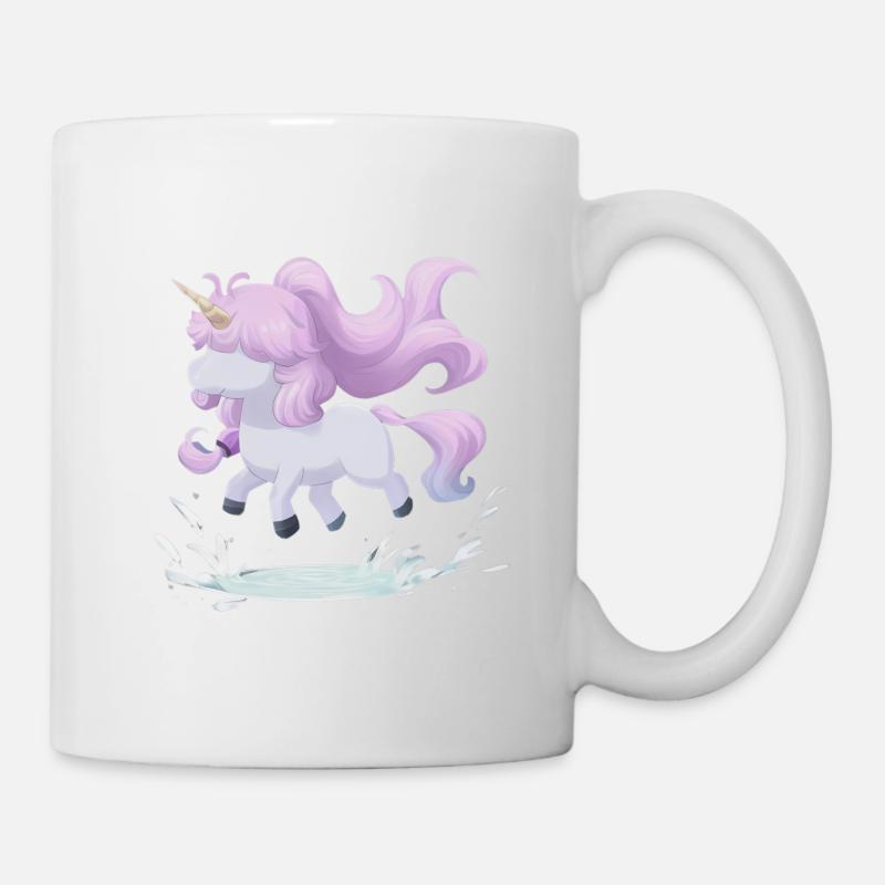 Plaisir de l’eau avec une licorne: le saut dans le plaisir - Mug blanc - blanc