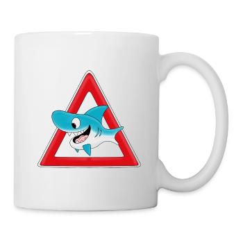 ACHTUNG HAI - Tasse - Weiß - Rechts