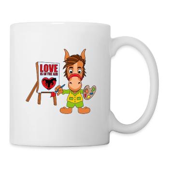 PFERD - PONY - KÜNSTLER - MALER - LIEBE - Tasse - Weiß - Rechts