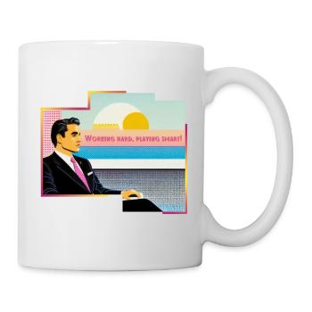 Working hard, playing smart! - Mug - white - Right