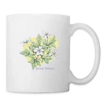 Dessin botanique de l’anémone - Mug blanc - blanc - Droite
