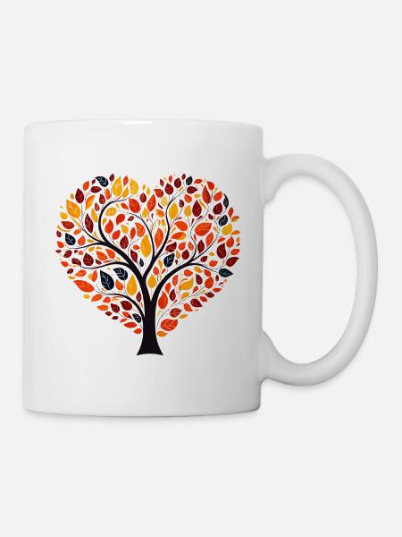 Arbre de cœur - Mug blanc - blanc