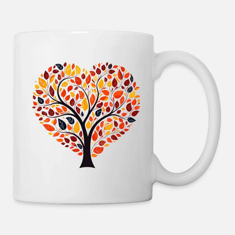 Herzbaum - Tasse - Weiß