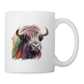Bison arc-en-ciel / Gay Pride / Gay / Queer LGPT - Mug blanc - blanc - Droite