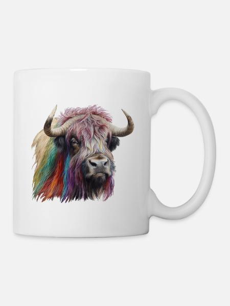 Bison arc-en-ciel / Gay Pride / Gay / Queer LGPT - Mug blanc - blanc
