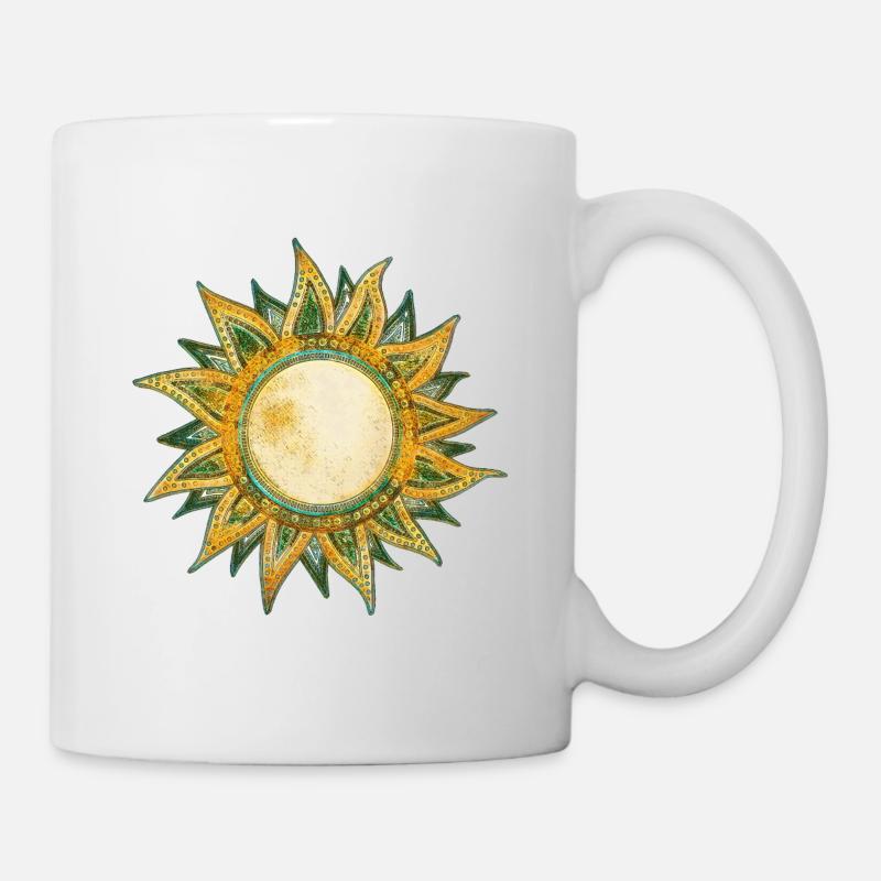 Sonnenmandala - Tasse - Weiß