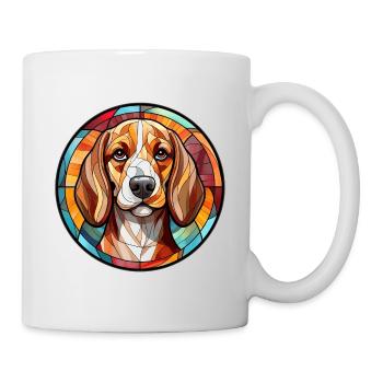Beagle Hunderasse Aquarellglas - Tasse - Weiß - Rechts