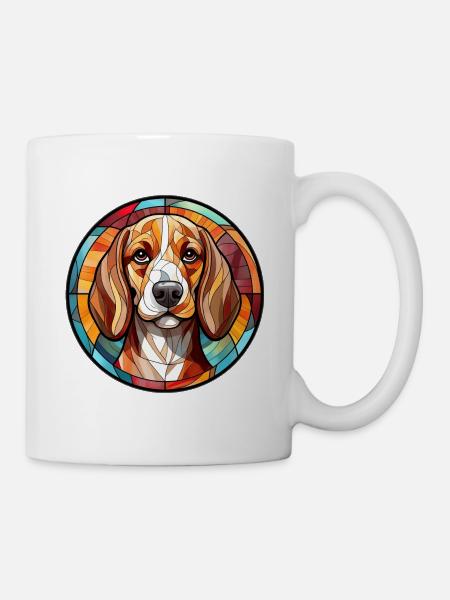 Beagle Hunderasse Aquarellglas - Tasse - Weiß