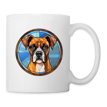 Boxer Hunderasse Aquarellglas - Tasse - Weiß - Rechts