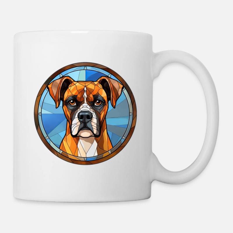 Boxer Dog Race Aquarelle Verre - Mug blanc - blanc