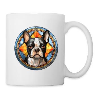 Boston Terrier Hunderasse Aquarellglas - Tasse - Weiß - Rechts
