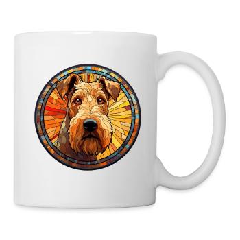 Airedale Terrier Hunderasse Aquarellglas - Tasse - Weiß - Rechts