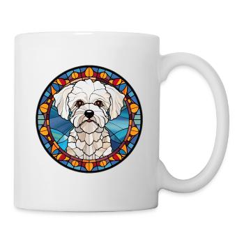 Bichons Frise Dog Race Aquarelle Verre - Mug blanc - blanc - Droite