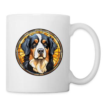 Bernese Mountain Dog Breed Watercolor Glass - Mug - white - Right