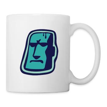 Monument à la tête de statue de l’île de Pâques Moai - Mug blanc - blanc - Droite