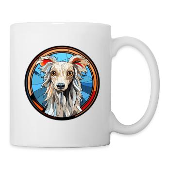Chinesisches Schopfhundrassen-Aquarellglas - Tasse - Weiß - Rechts