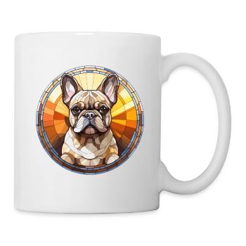 Verre aquarelle de race de chien bouledogue français - Mug blanc - blanc - Droite