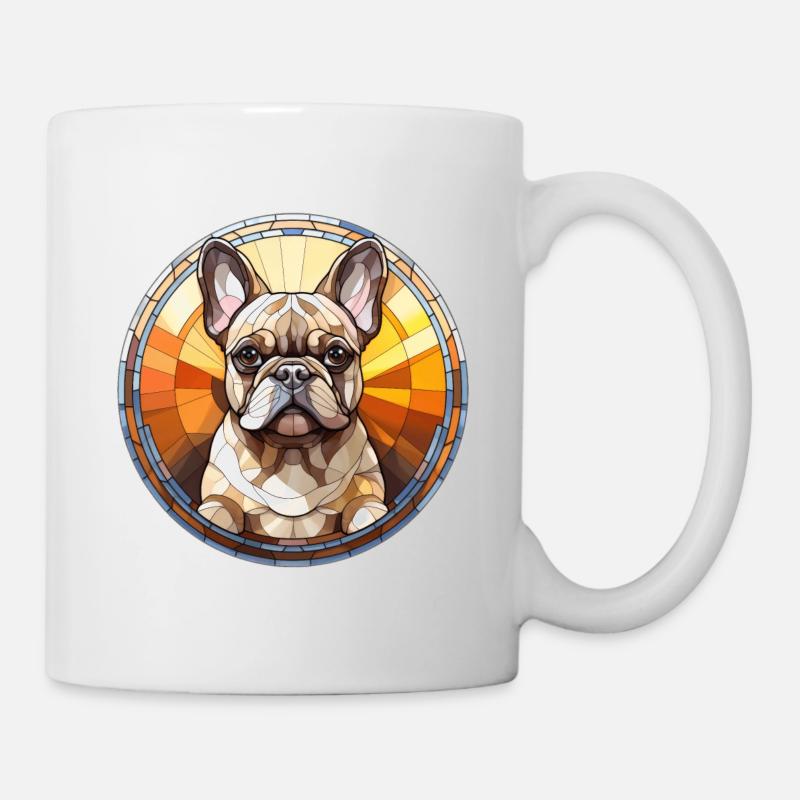 Verre aquarelle de race de chien bouledogue français - Mug blanc - blanc