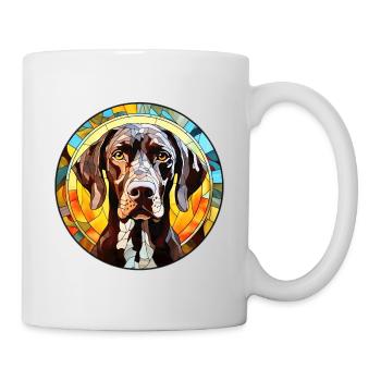 Deutsch Kurzhaar Vorstehund Rasse Aquarell Gl - Tasse - Weiß - Rechts