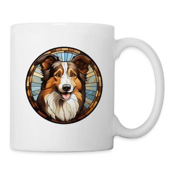 Collie Dog Breed Aquarelle Verre - Mug blanc - blanc - Droite