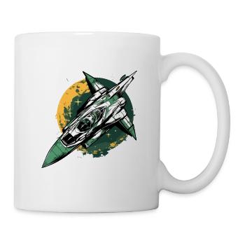 Green flame aircraft - Mug - white - Right